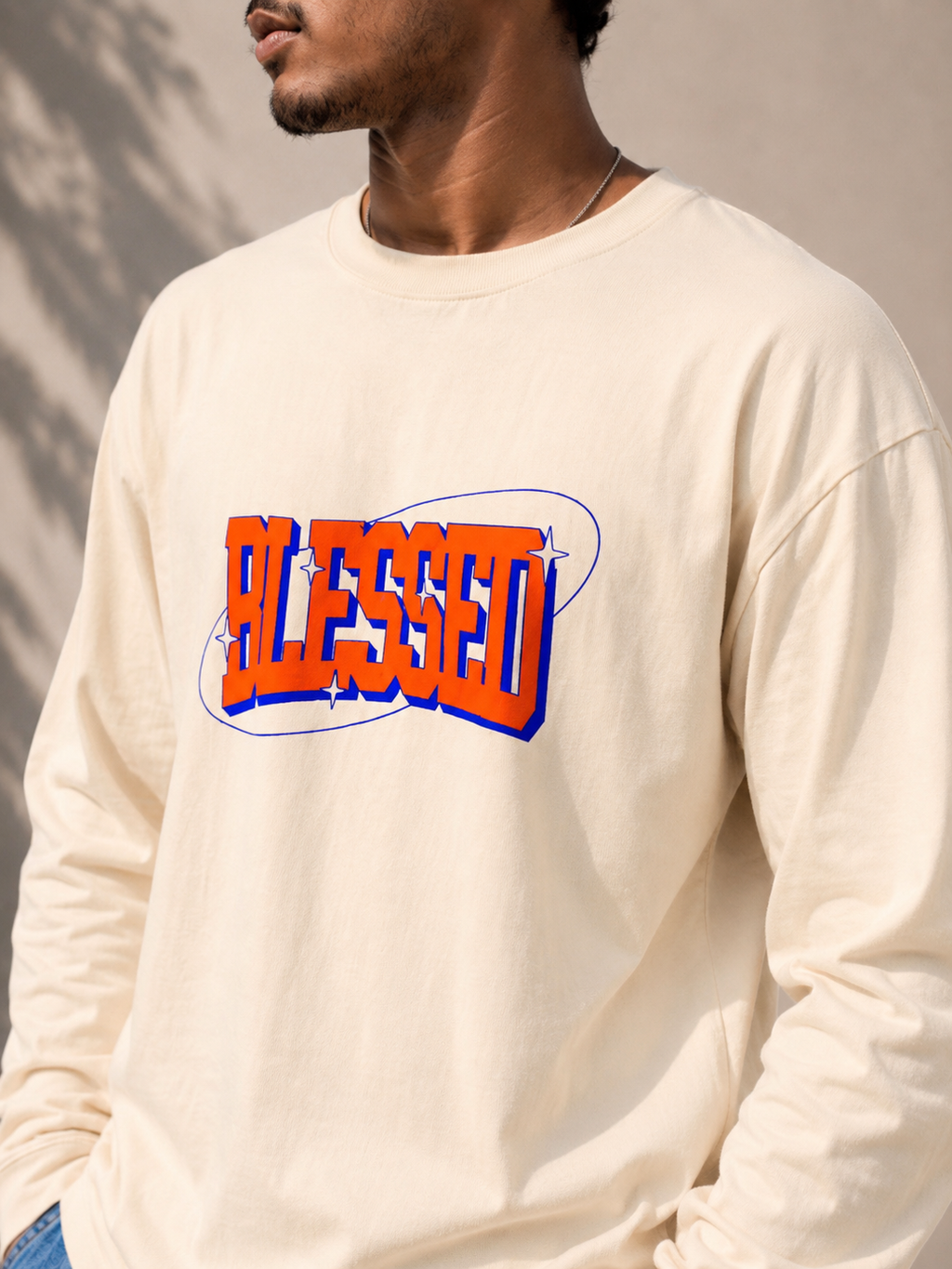 HOSANNA | Blessed Full Sleeve T-Shirt – Ivory Cream
