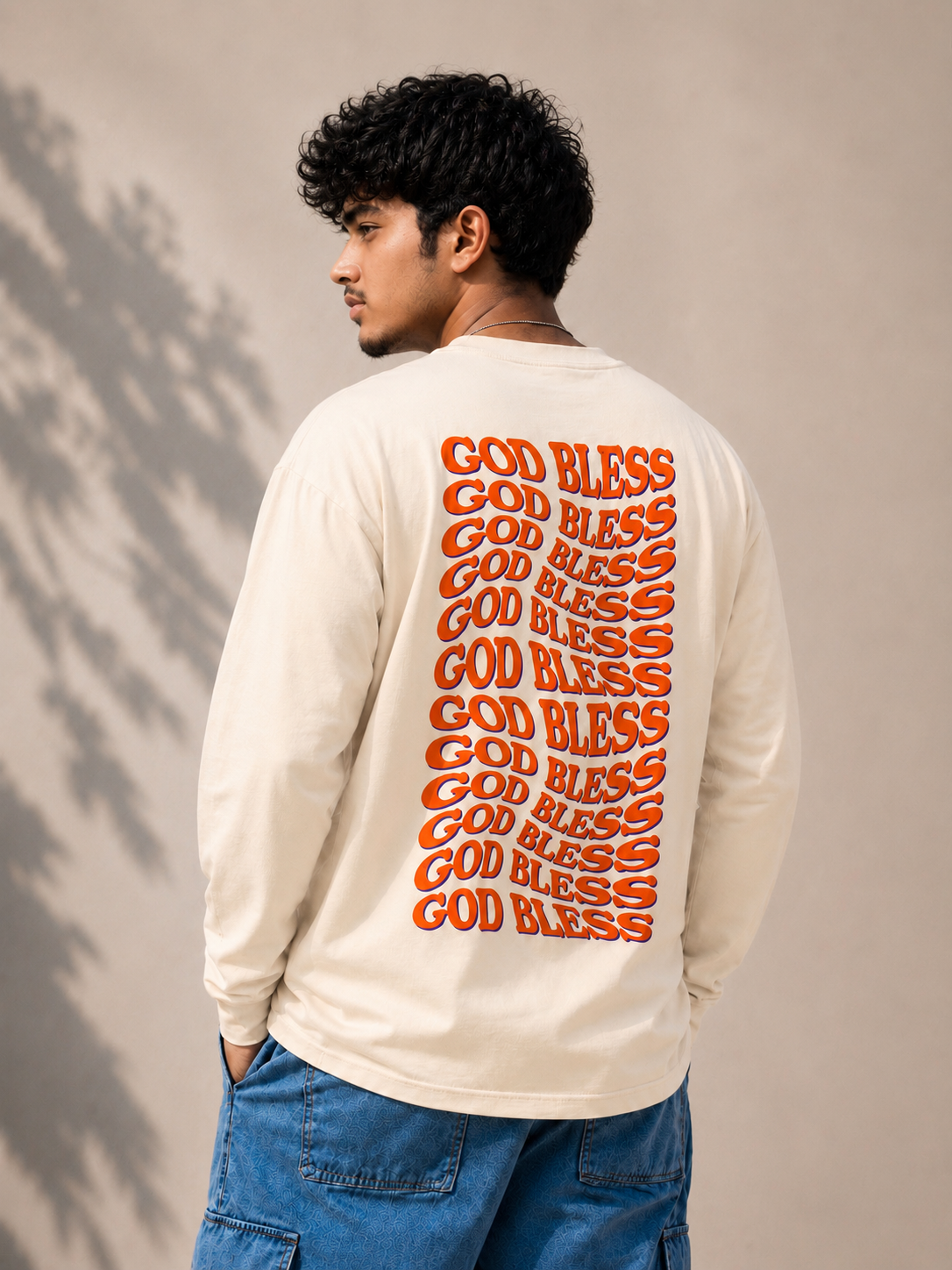 HOSANNA | Blessed Full Sleeve T-Shirt – Ivory Cream