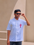 Hosanna Floral Cross Oversized Shirt
