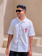 Hosanna Floral Cross Oversized Shirt
