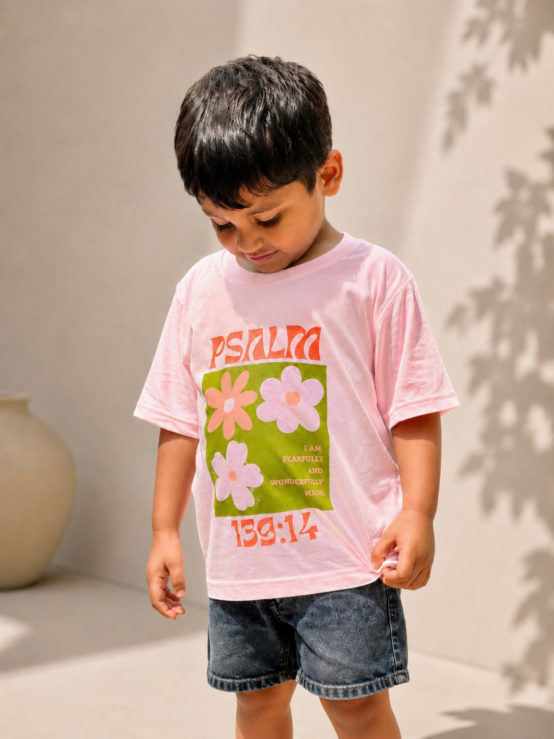 Kids Regular T-Shirt – Psalm 139:14 Floral Faith Edition